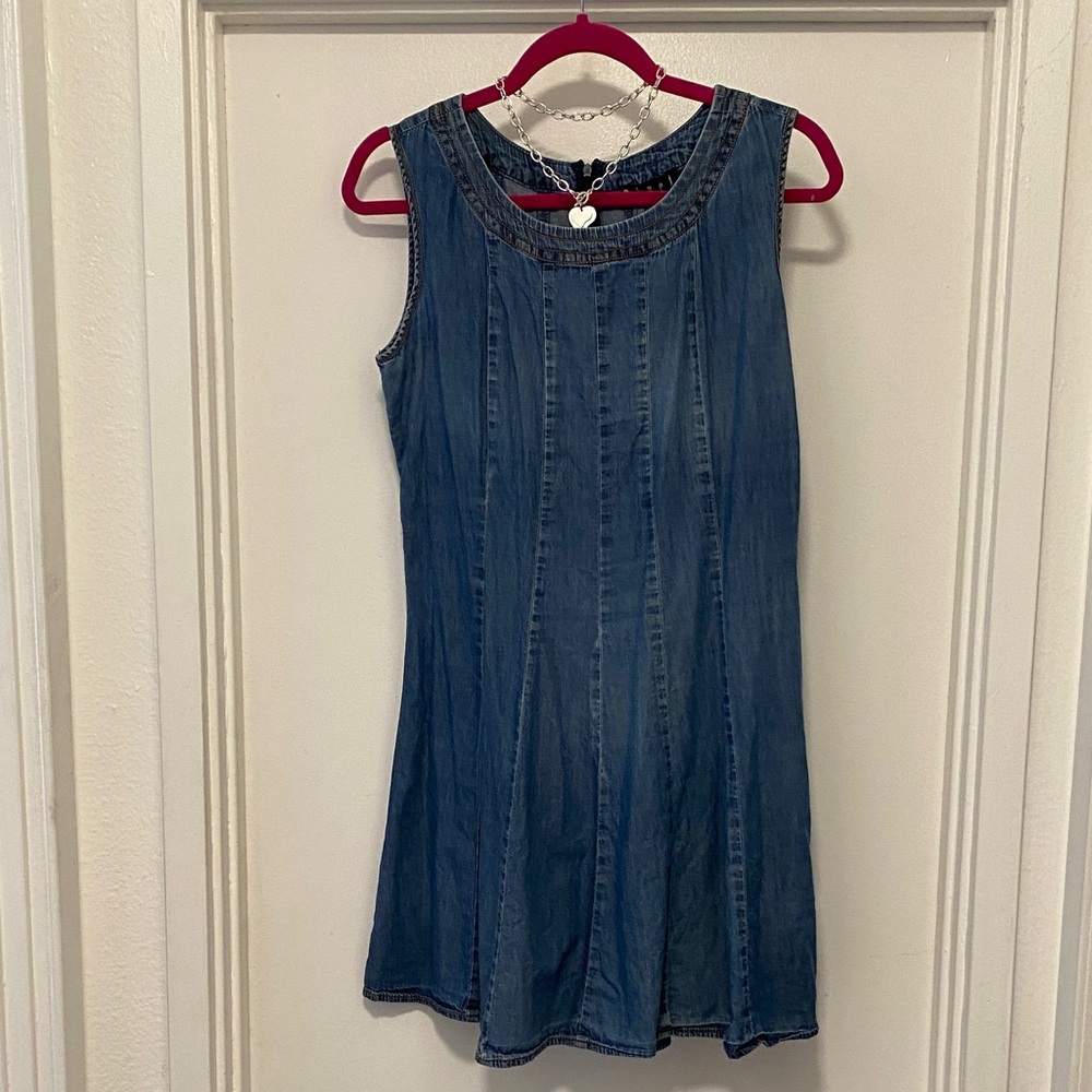 Dress Blue Denim Sleeveless Dress